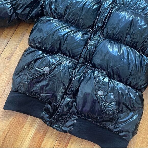 Appaman Girls Puffy Coat in Black Glitter Size 12 Down Filled Winter Jacket - Picture 6 of 16